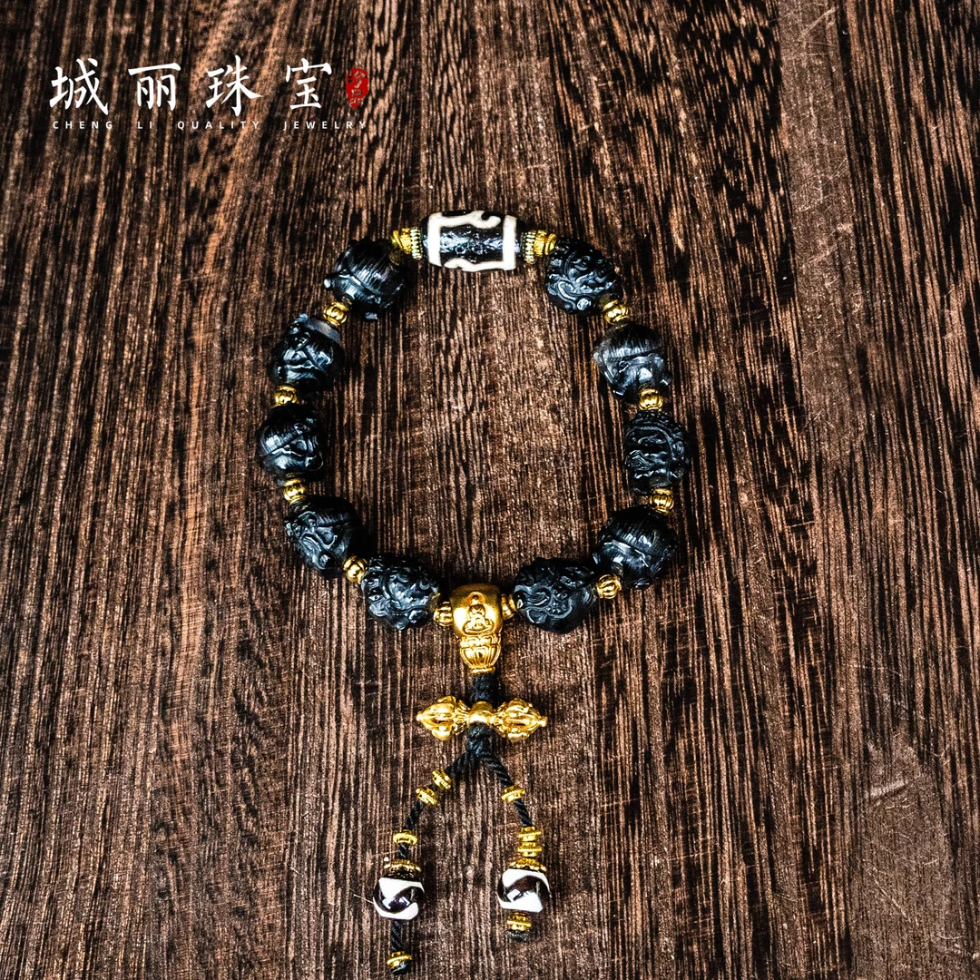 非金属皮质手链  【城丽】黑才度母手串/条TZ-2805