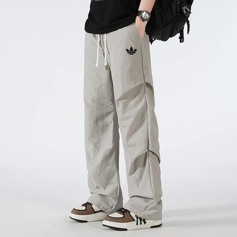 【精品】夏季薄款冰丝休闲裤高级感宽松直筒裤男士运动裤美式工装裤