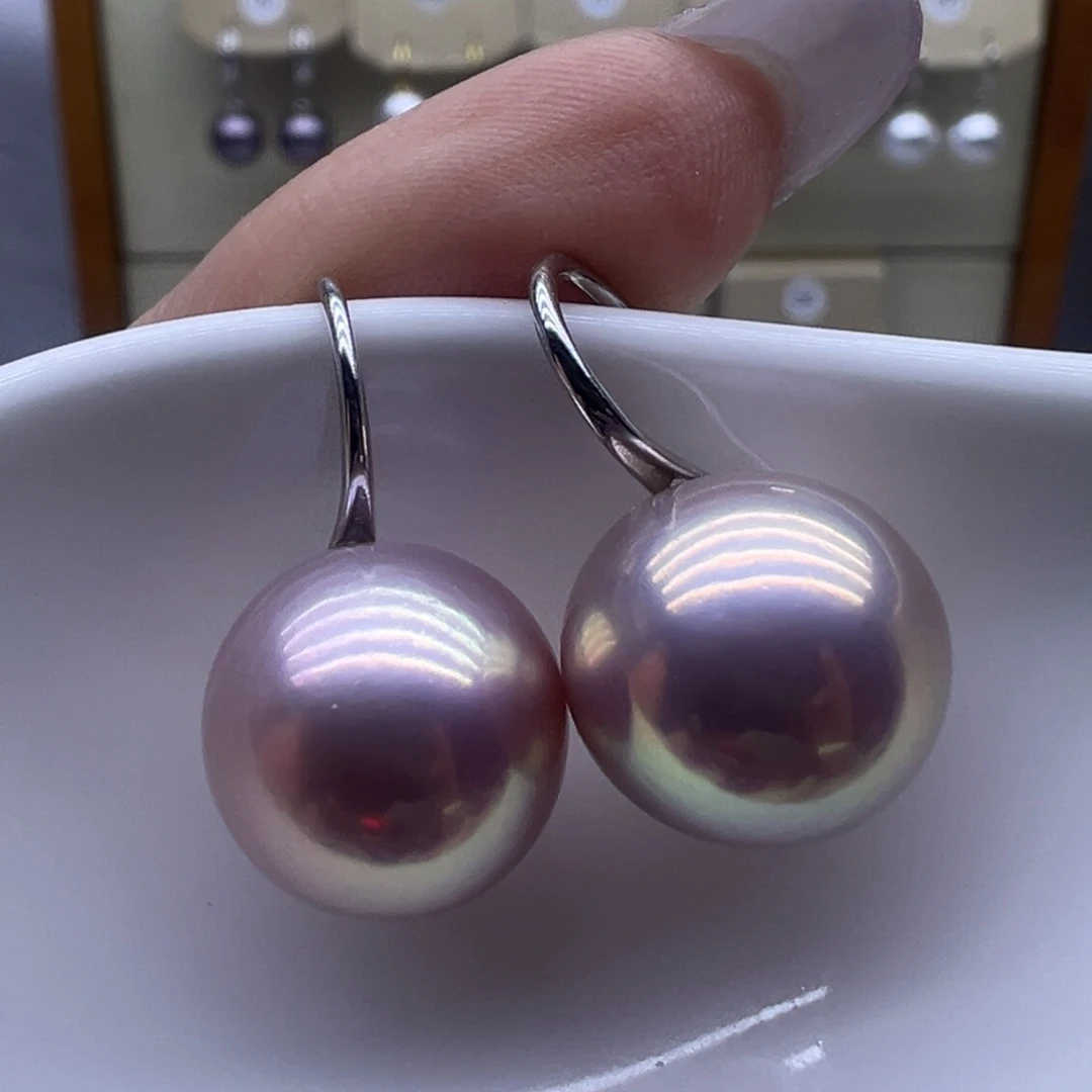 银S925镶嵌淡水珍珠耳饰
