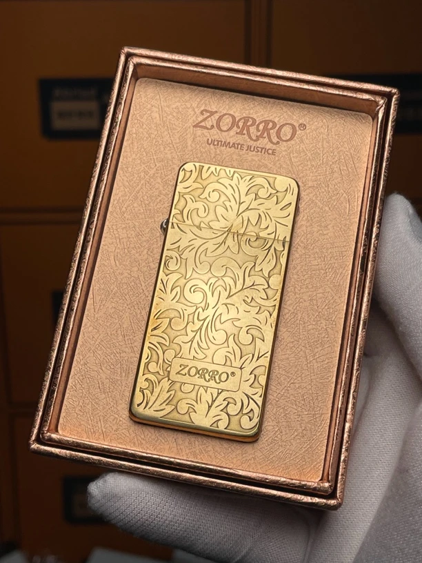 微瑕Zorro佐罗富贵唐草花纹超薄超窄防风煤油打火机ZT5-108