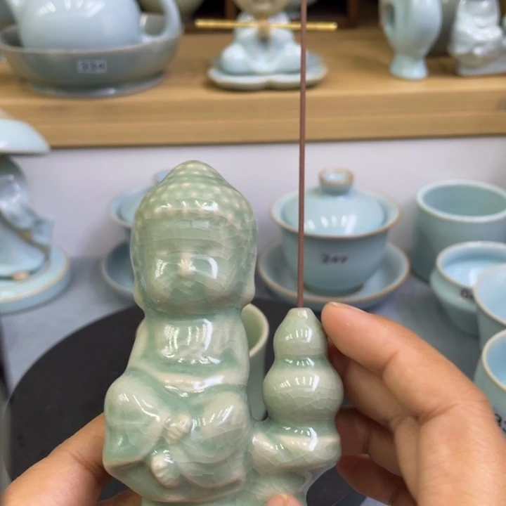 杯子微瑕豆绿香插