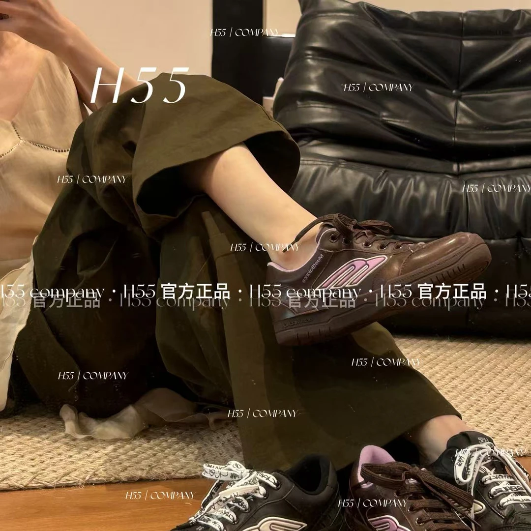 H55-曼哈顿-美式校园做旧复古板鞋4cm25-2722-RD