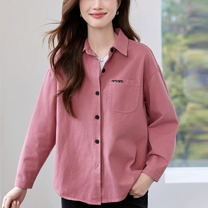 886宽松衬衫外套女春装2025新款设计感小众衬衣时尚洋气开衫上衣