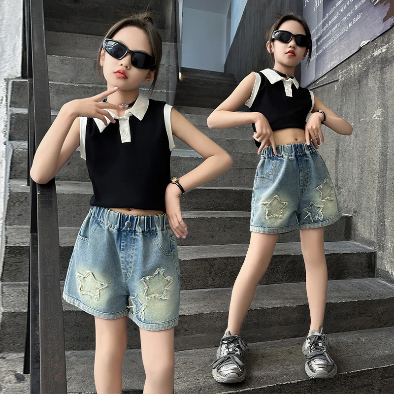女童夏季牛仔短裤2025新款儿童薄款夏6-12岁女孩韩版外穿韩版热裤