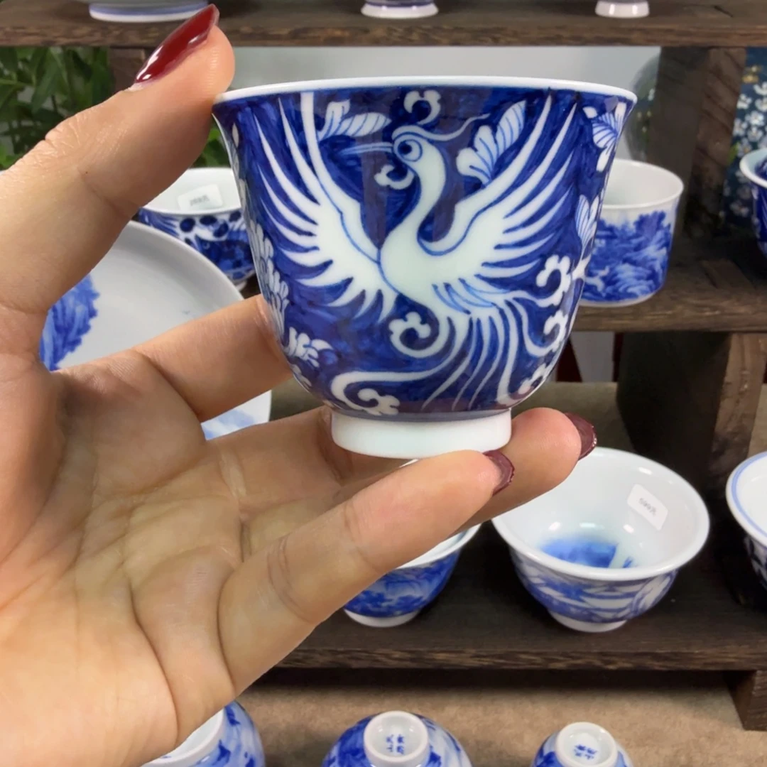 淡***年玄鸟单杯纯手工手绘
