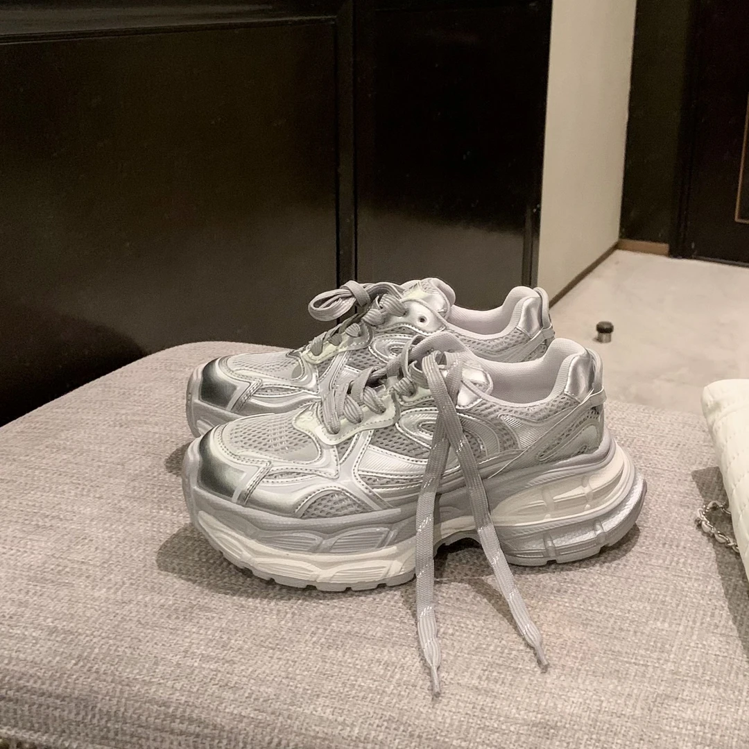 【sheii苏茵茵】旋风鞋~65mm厚底透气网面休闲女老爹鞋E5108011