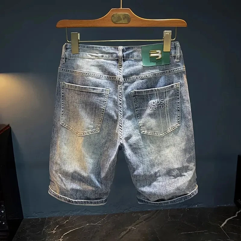 法国Cebrodz2025年夏季薄款直筒短裤潮流百搭中裤复古做旧牛仔裤