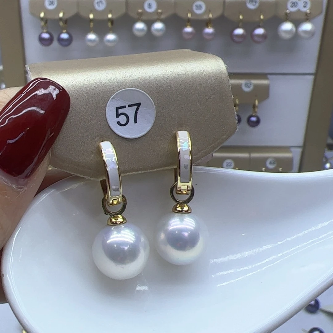淡水珍珠耳饰银S925镶嵌