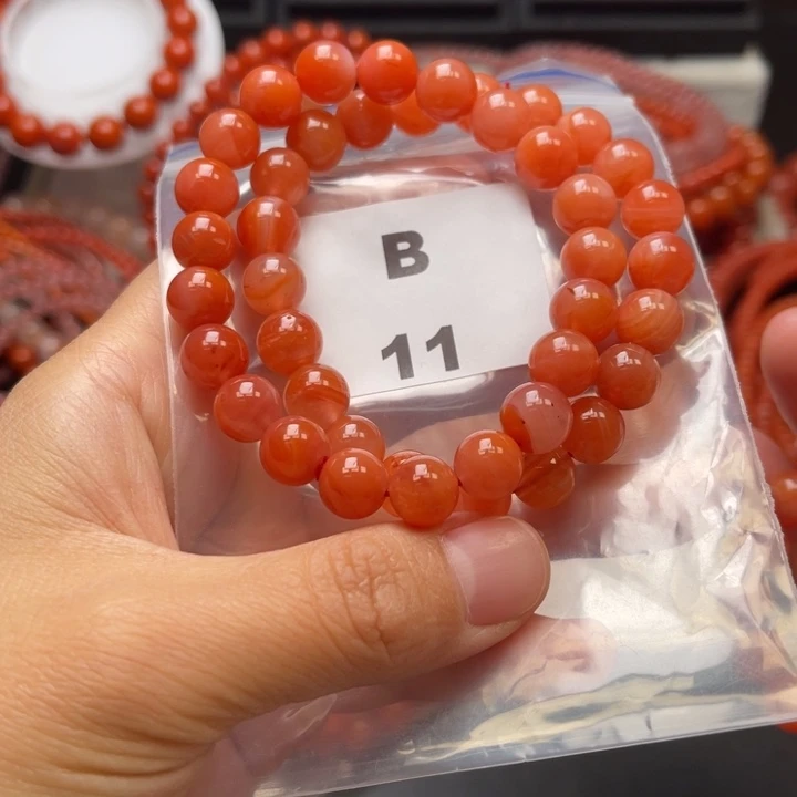 未镶嵌多样性发货默认微瑕称重9mm2条南红玛瑙