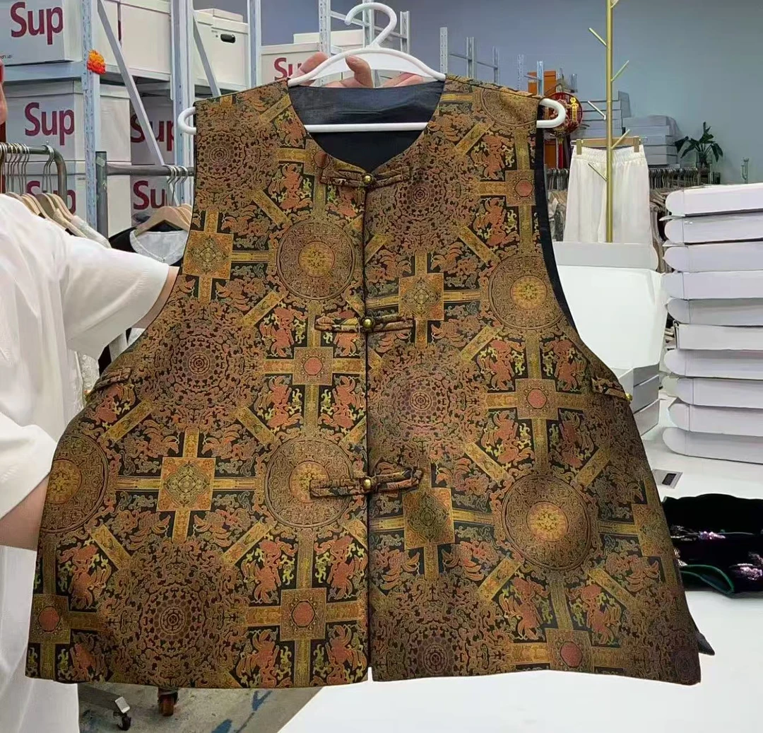 暗金--中式时尚休闲复古无袖高定减龄气质小众宽松马甲