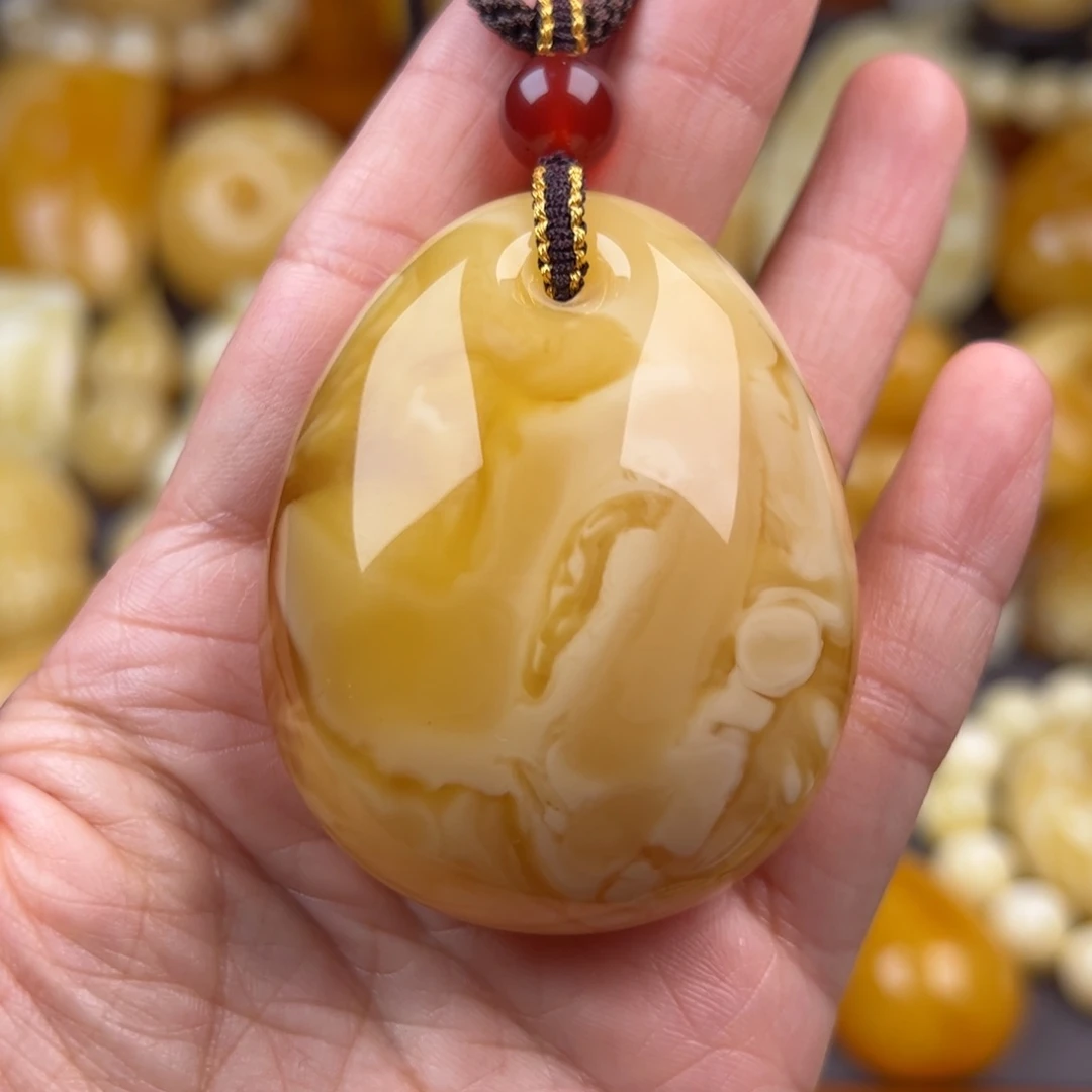 琥珀颈饰未镶嵌纯天然琥珀蜜蜡无优化