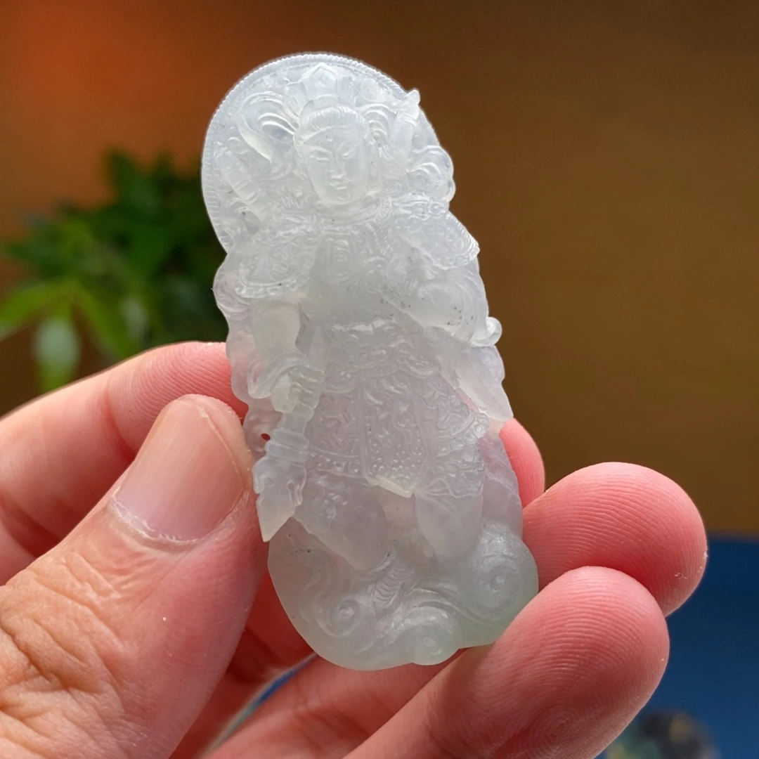 定制翡翠未镶嵌清源妙道真君