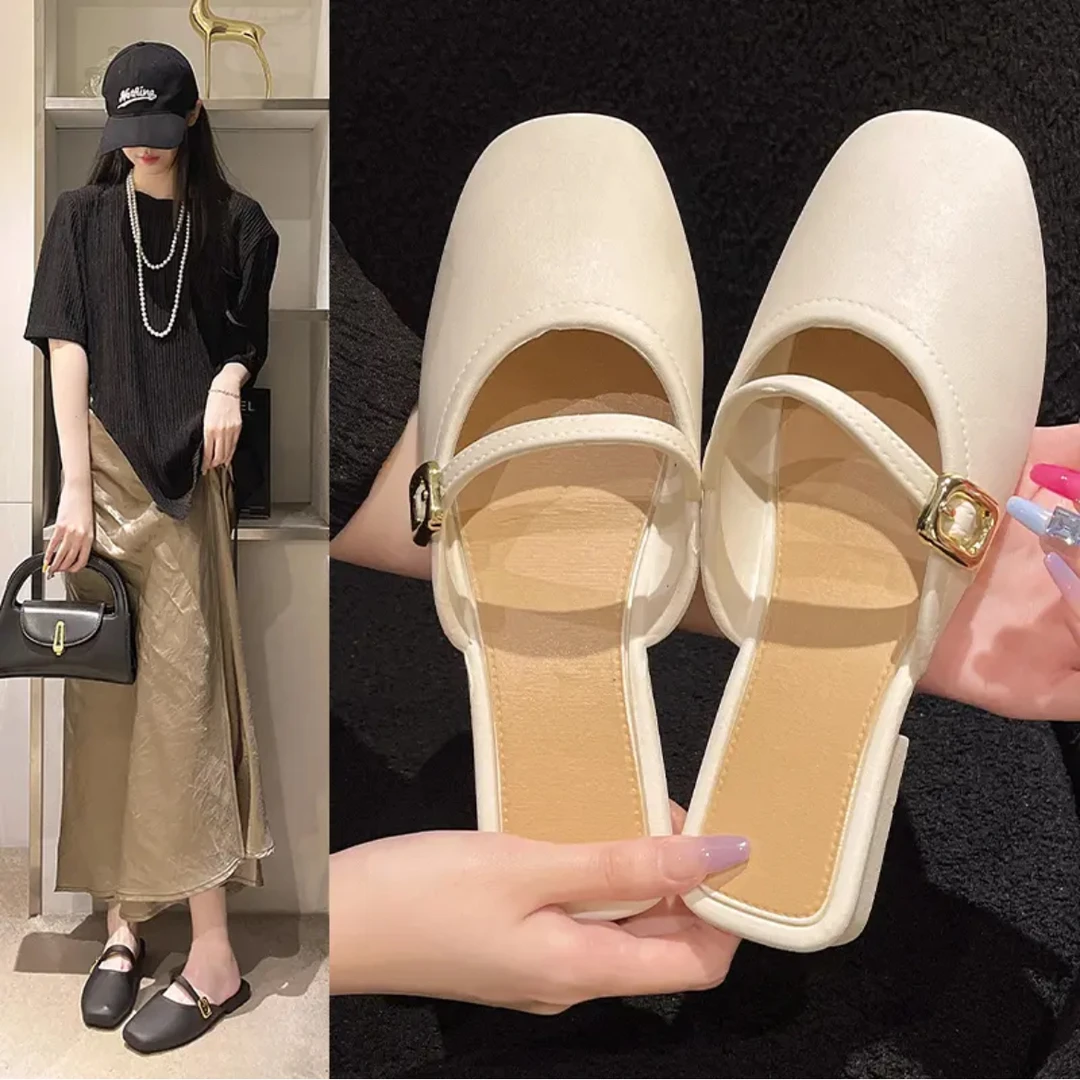 玛丽珍凉拖鞋女款2025年新款海边沙滩凉鞋厚底包头拖鞋女夏季外穿