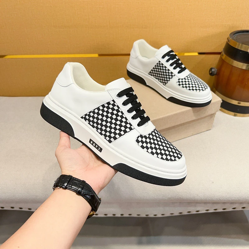 欧洲站品牌男鞋轻奢2025新款头层牛皮大牌英伦板鞋休闲小白鞋板鞋