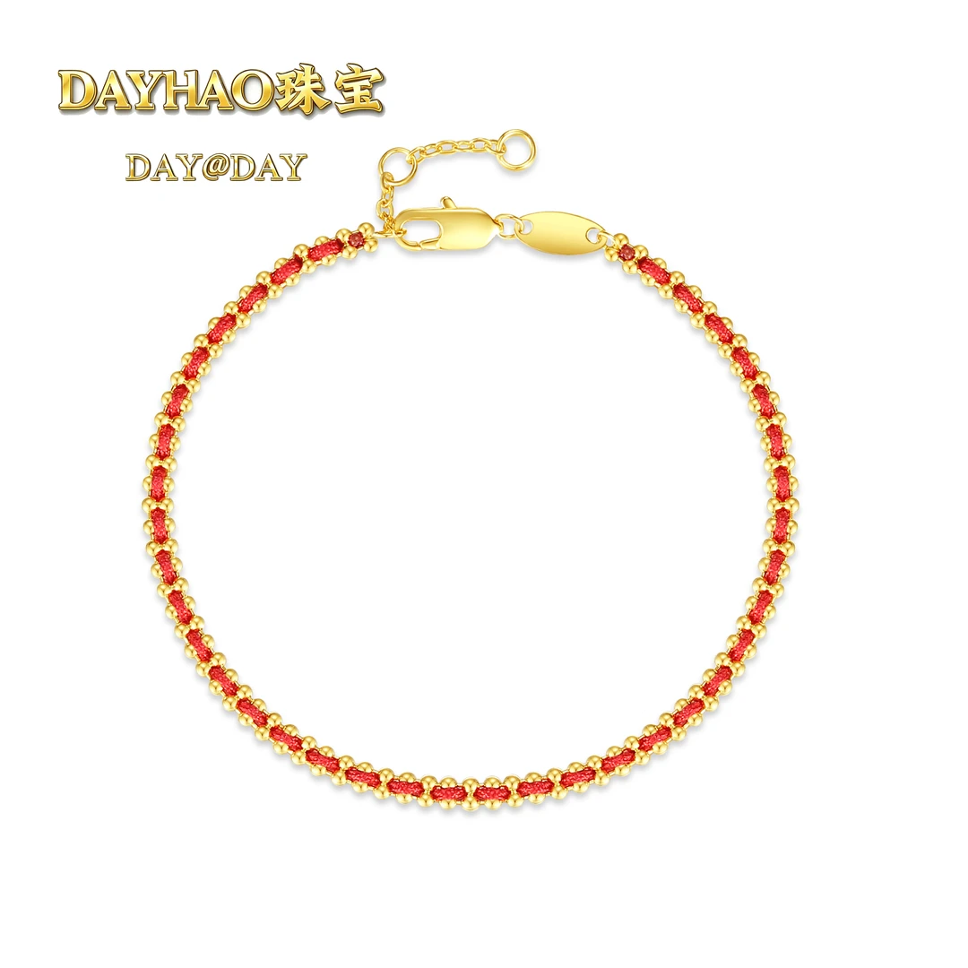 DAYHAO 铜合金手链 高定手工编制红绳手链男女法国红绳手链803