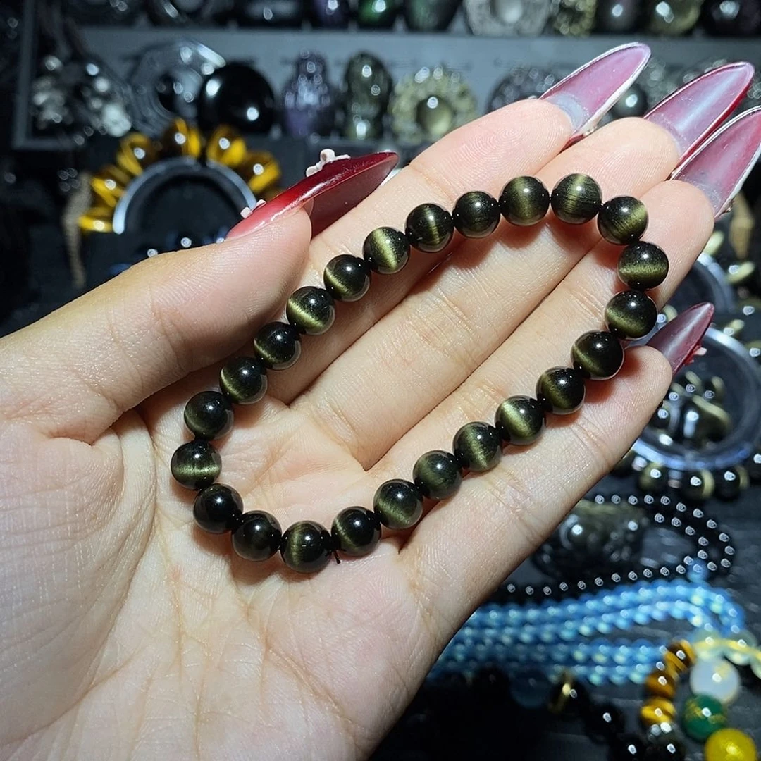 ****愿黑曜岩未镶嵌手链