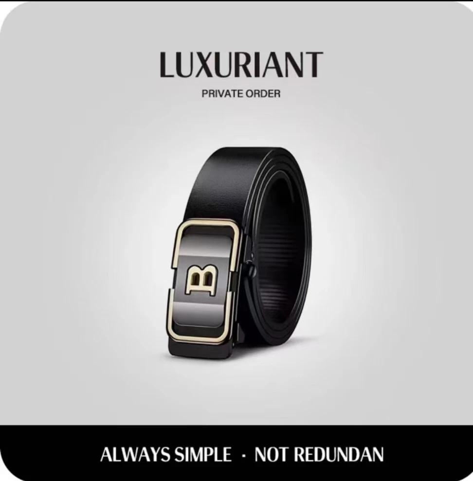 【主播补贴]男士新款经典老B高档时尚韩版商务腰带无牙自动扣