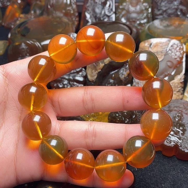 琥珀未镶嵌裸石18➕金粽64