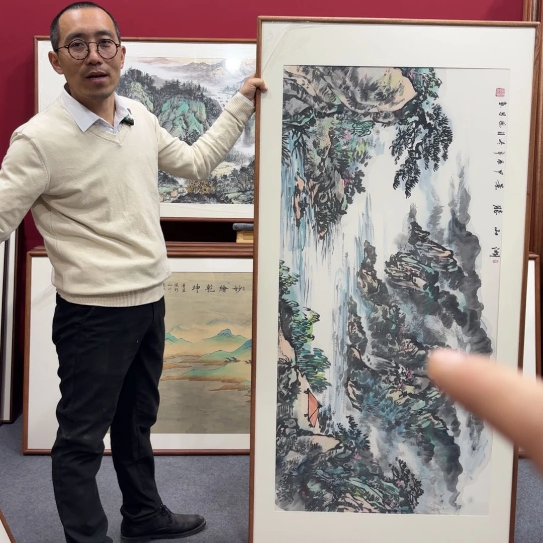 国画带框绘画160/80尺寸