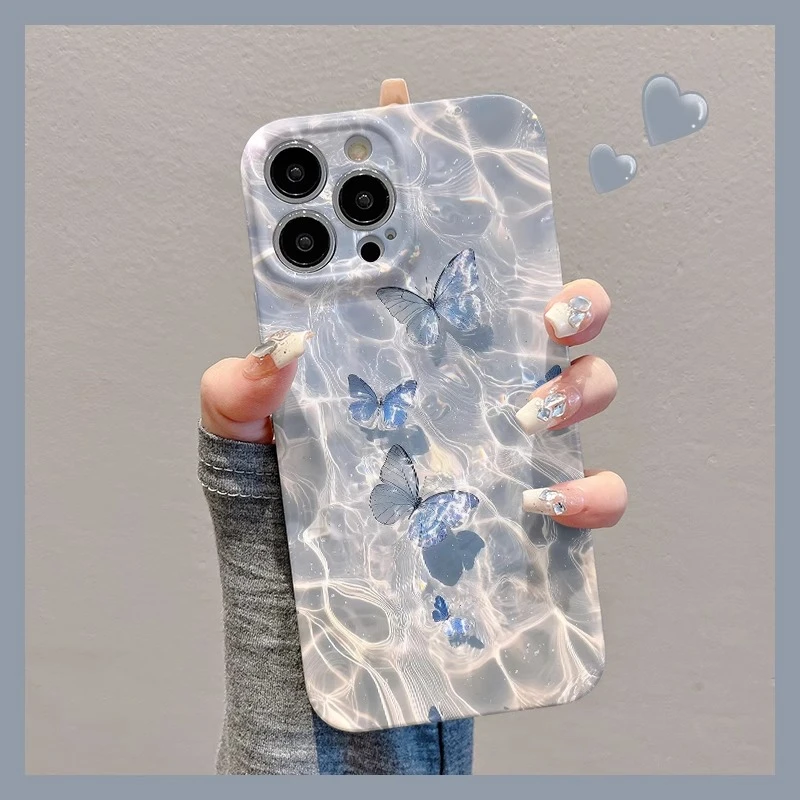 波纹绚丽蝴蝶适用苹果16promax手机壳轻奢唯美高级感iPhone 17pro