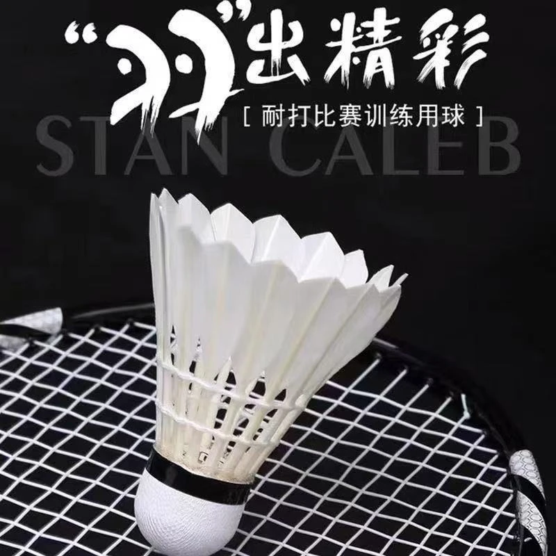 江山1号超耐打12只装防风全圆鹅毛羽毛球飞行稳定训练比赛用套装