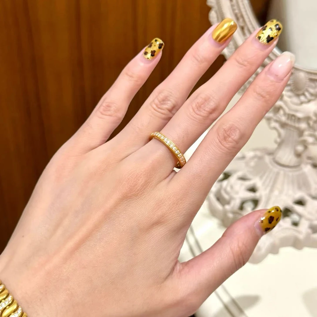 钛钢戒指 满天星戒指时尚简约气质满锆轻奢精美戒指