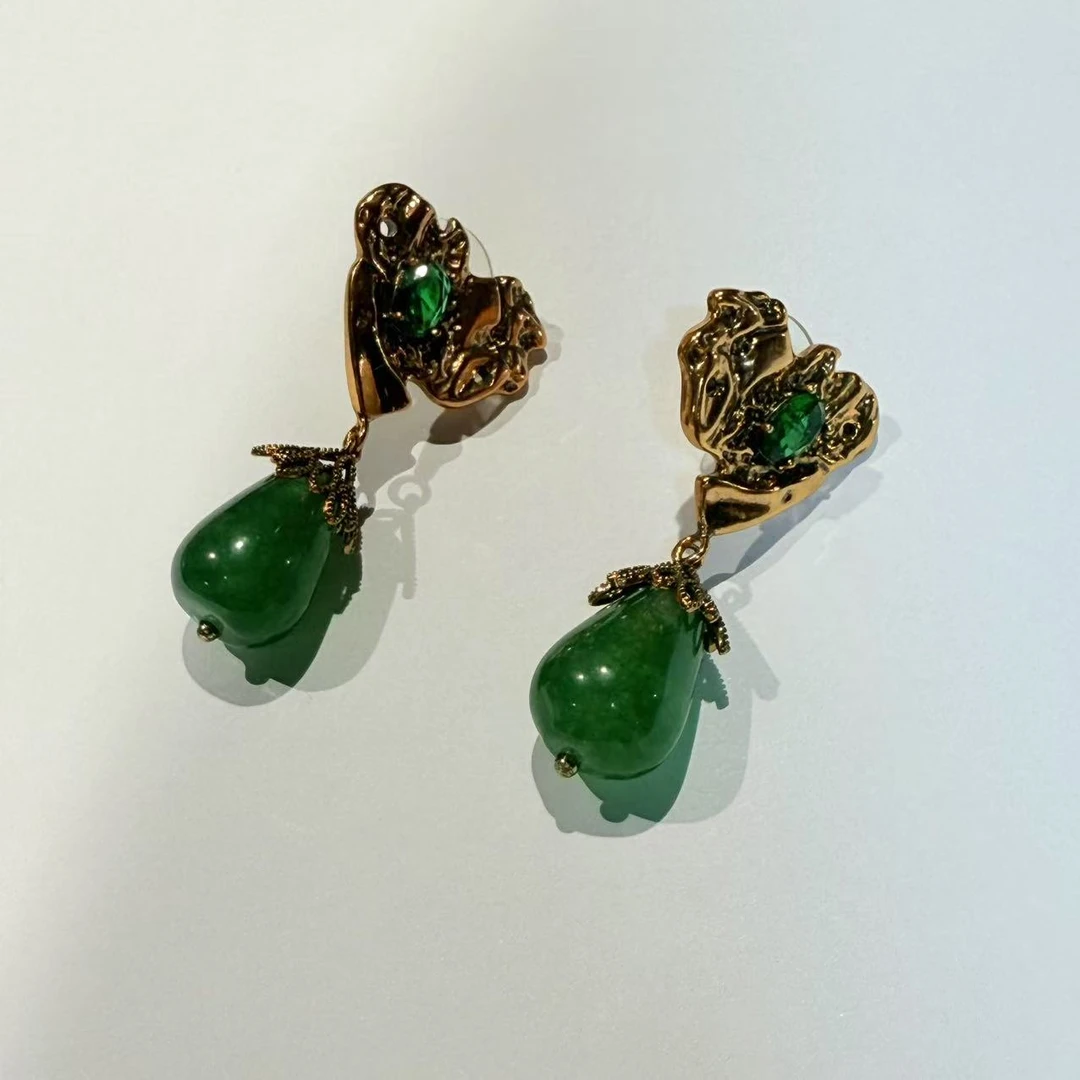 合金锆石耳饰 水滴耳饰复古气质【20268】