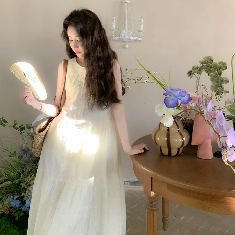 韩系穿搭小众甜美初恋仙女背心连衣裙温柔风气质显瘦小清新裙子