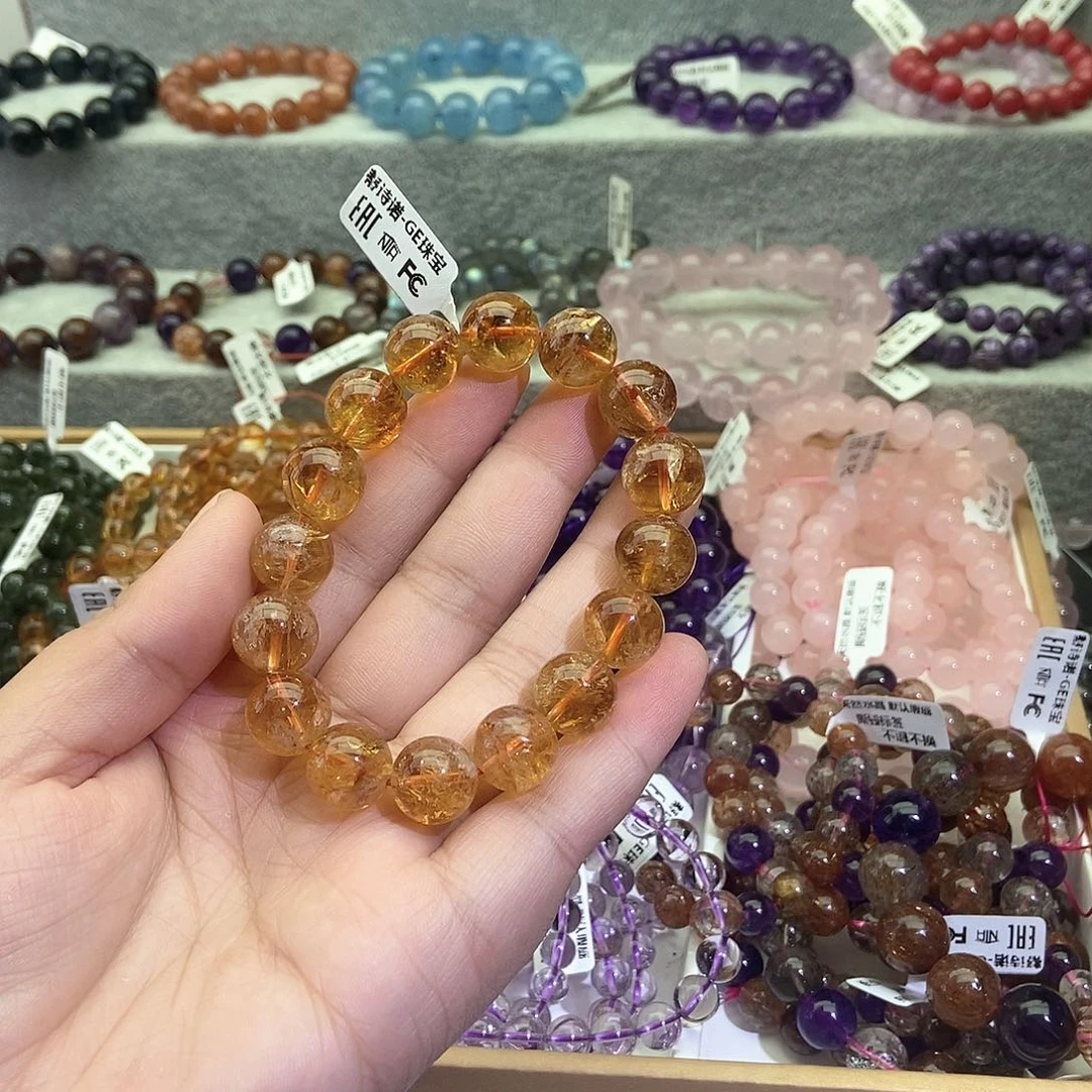 水晶手链未镶嵌暴力黄水晶13+