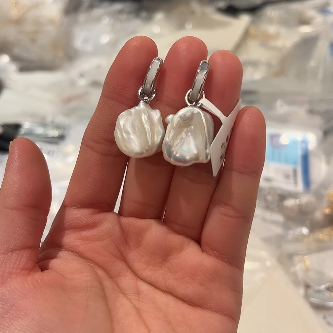 淡水珍珠耳饰合金