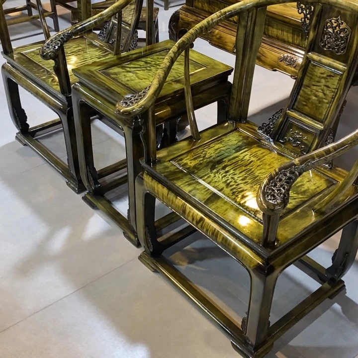 楠木皇宫椅三件套独板