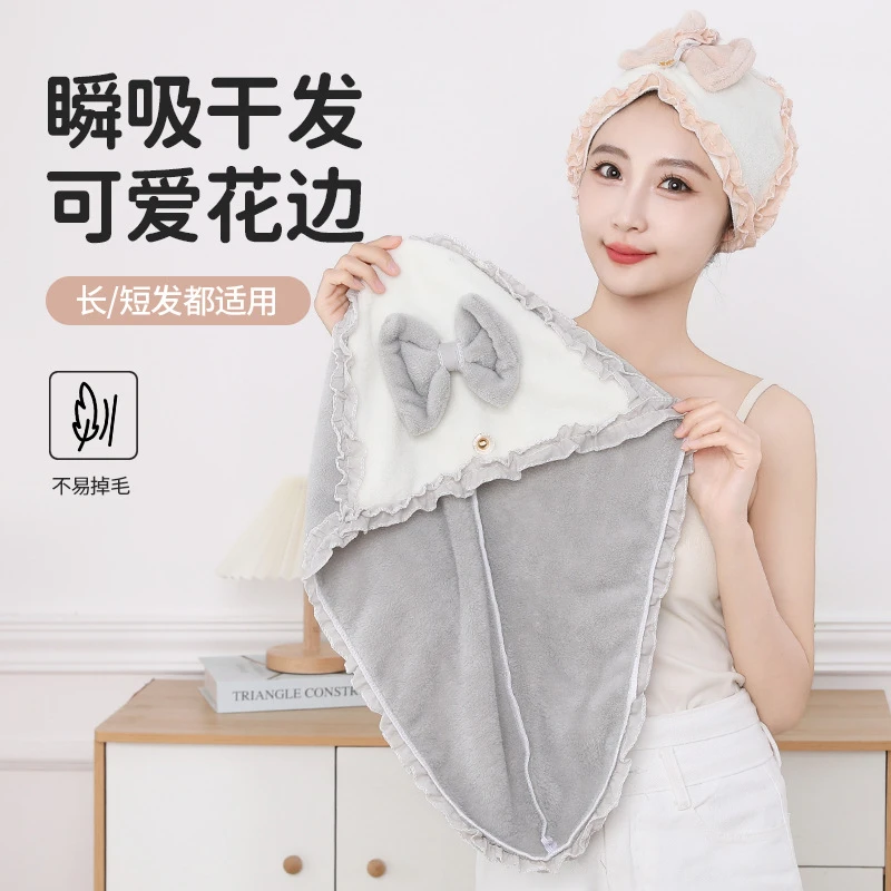 2025年新款干发帽女蝴蝶浴帽超强吸水速干加厚可爱干发巾长发毛巾
