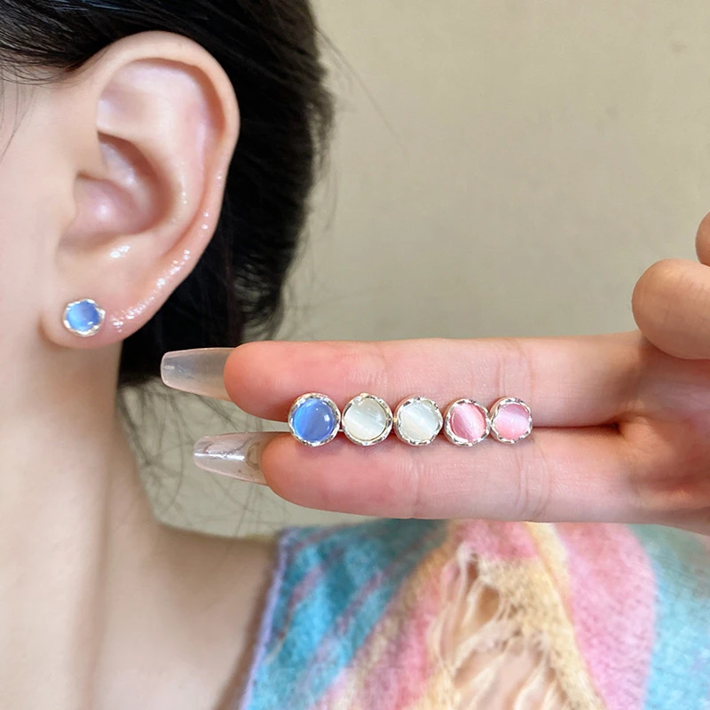 铜合金耳饰 梅姐饰品3227 复古几何六件套耳钉女高级感养耳洞耳饰