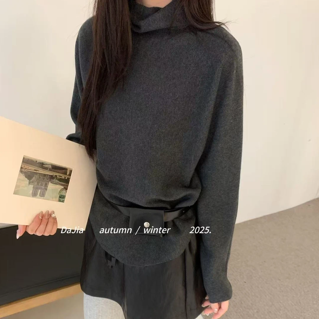 【椰子夫妇】法式质感堆堆领小衫配腰包上衣11680