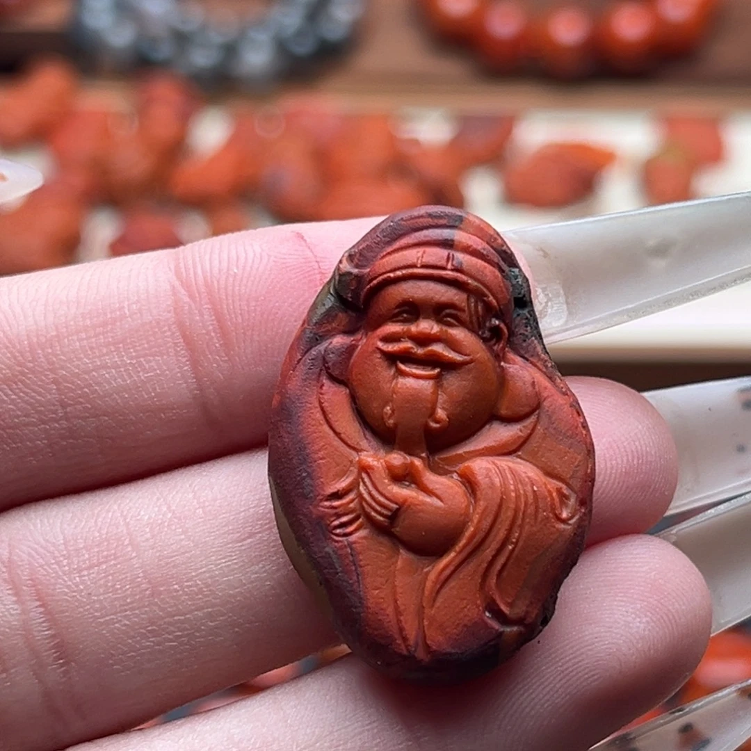 南红玛瑙未镶嵌南红9包浆财神爷