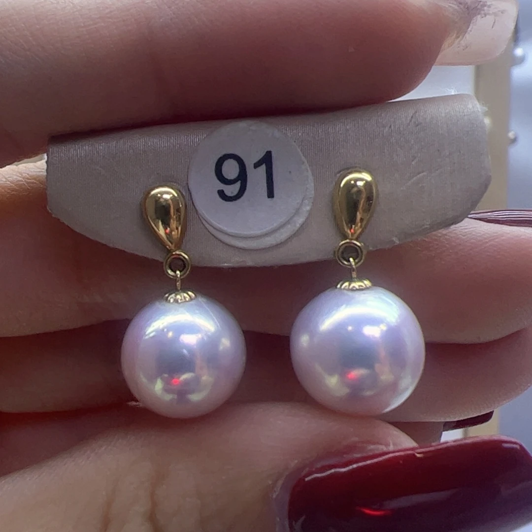 淡水珍珠耳饰18K金镶嵌