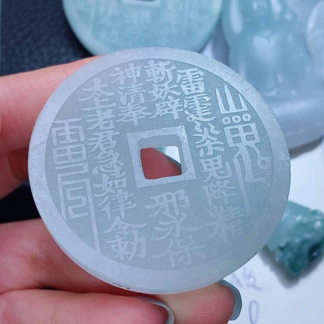定制翡翠未镶嵌毛货付款后确认抛光