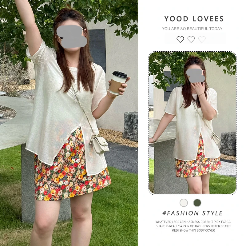 巨好看的夏装一整套独特漂亮多巴胺碎花短裙套装女韩里韩气两件套