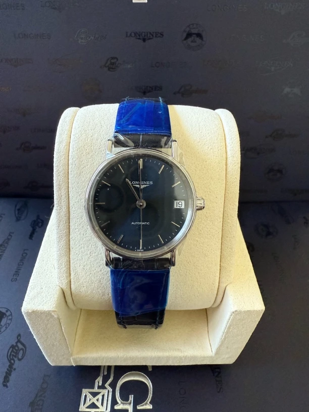 99新 Longines/浪琴 瑰丽322/蓝条丁/表盘30/机械