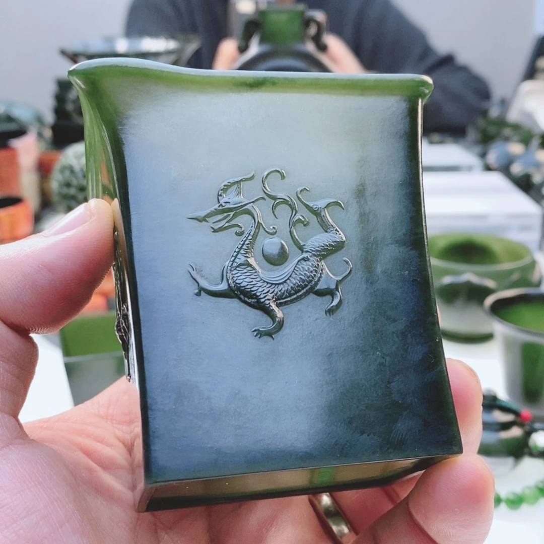 和田玉（青玉）把件未镶嵌长***?