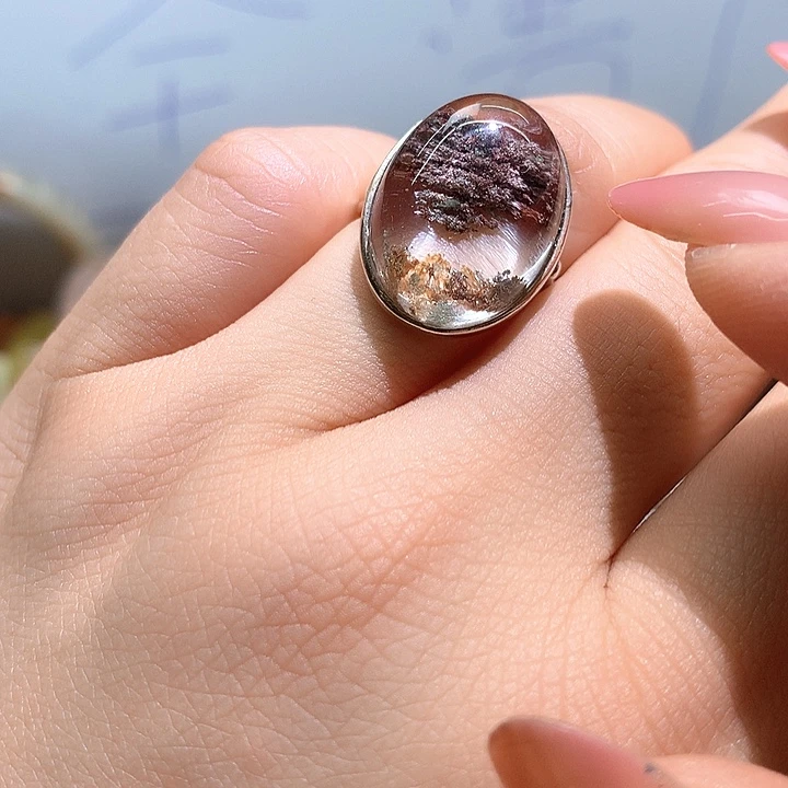 水晶戒指银S925镶嵌
