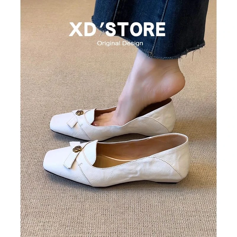 百丽官法式单鞋女秋季新款黑色小皮鞋子内增高浅口通勤覆古玛丽珍