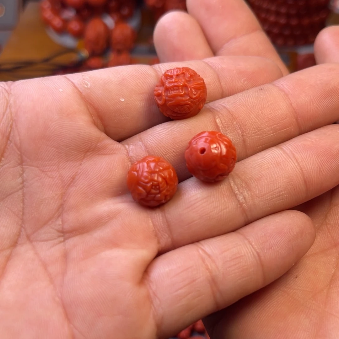 林***焰南红玛瑙未镶嵌保山貔貅珠