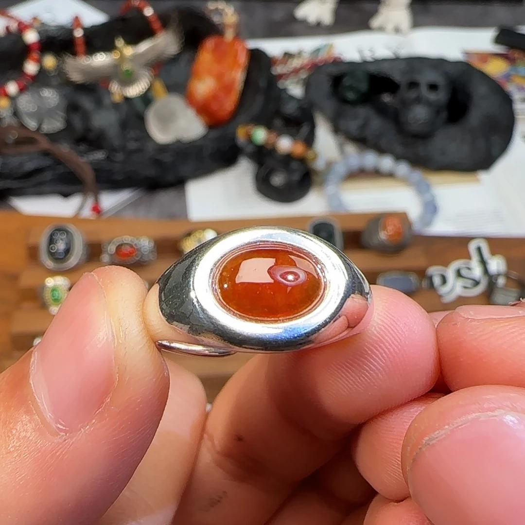 @***水翡翠银S925镶嵌戒指