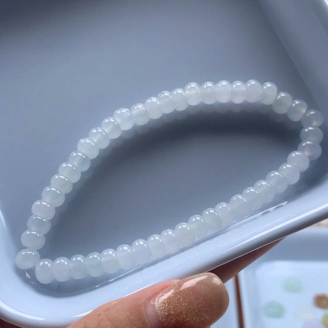 未镶嵌手串翡翠翡翠股珠5.6白月光
