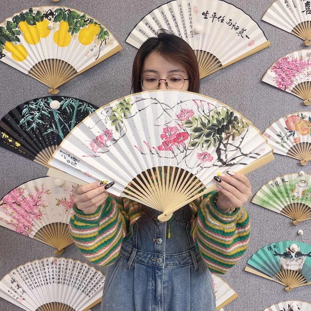 书法9寸-中玉竹福利折扇（默认粘好）