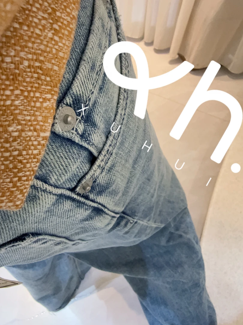 XUHUI-清凉薄款直筒毛边牛仔裤