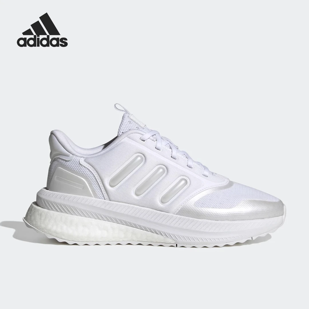 【断码特价】adidas 舒适百搭织物防滑低帮休闲跑步鞋女款白IG4780