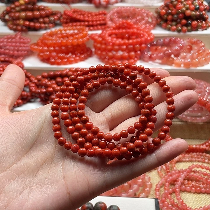 南红玛瑙未镶嵌手链