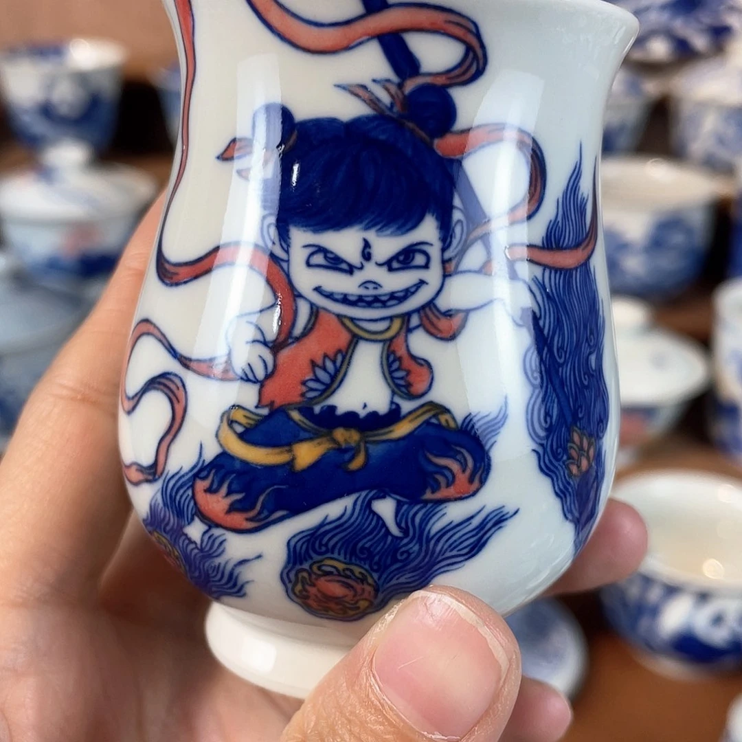 薯*泥藝瓷梦哪吒背面写小爷是魔哪又如何杯